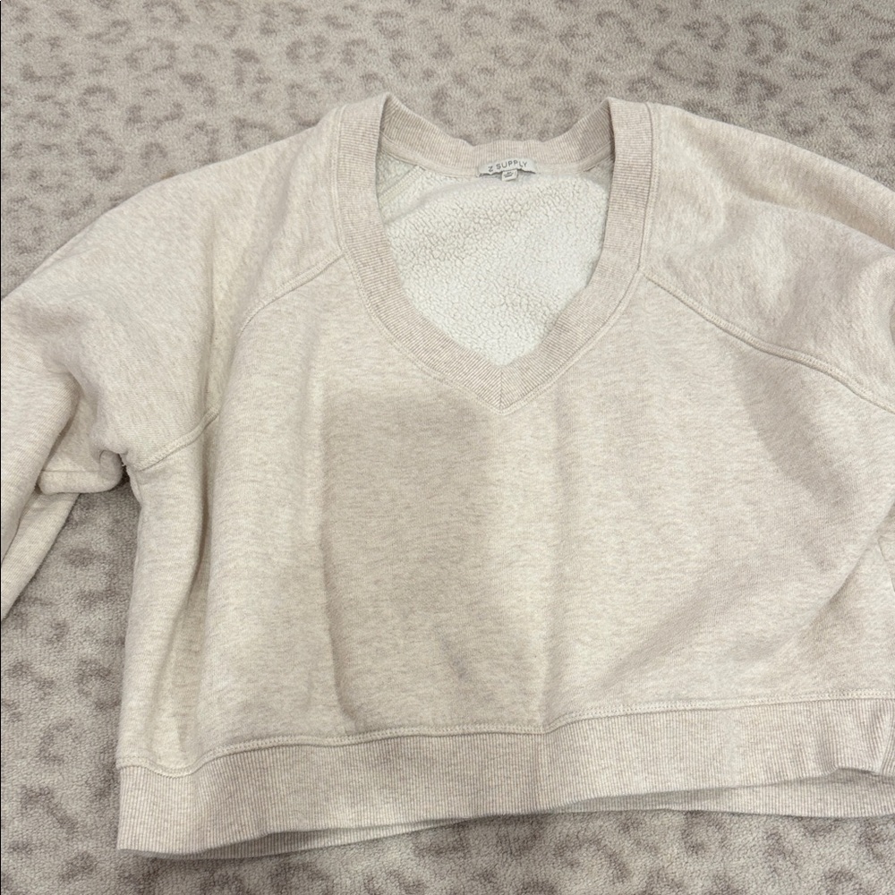 Z Supply Cream V-Neck Sweater